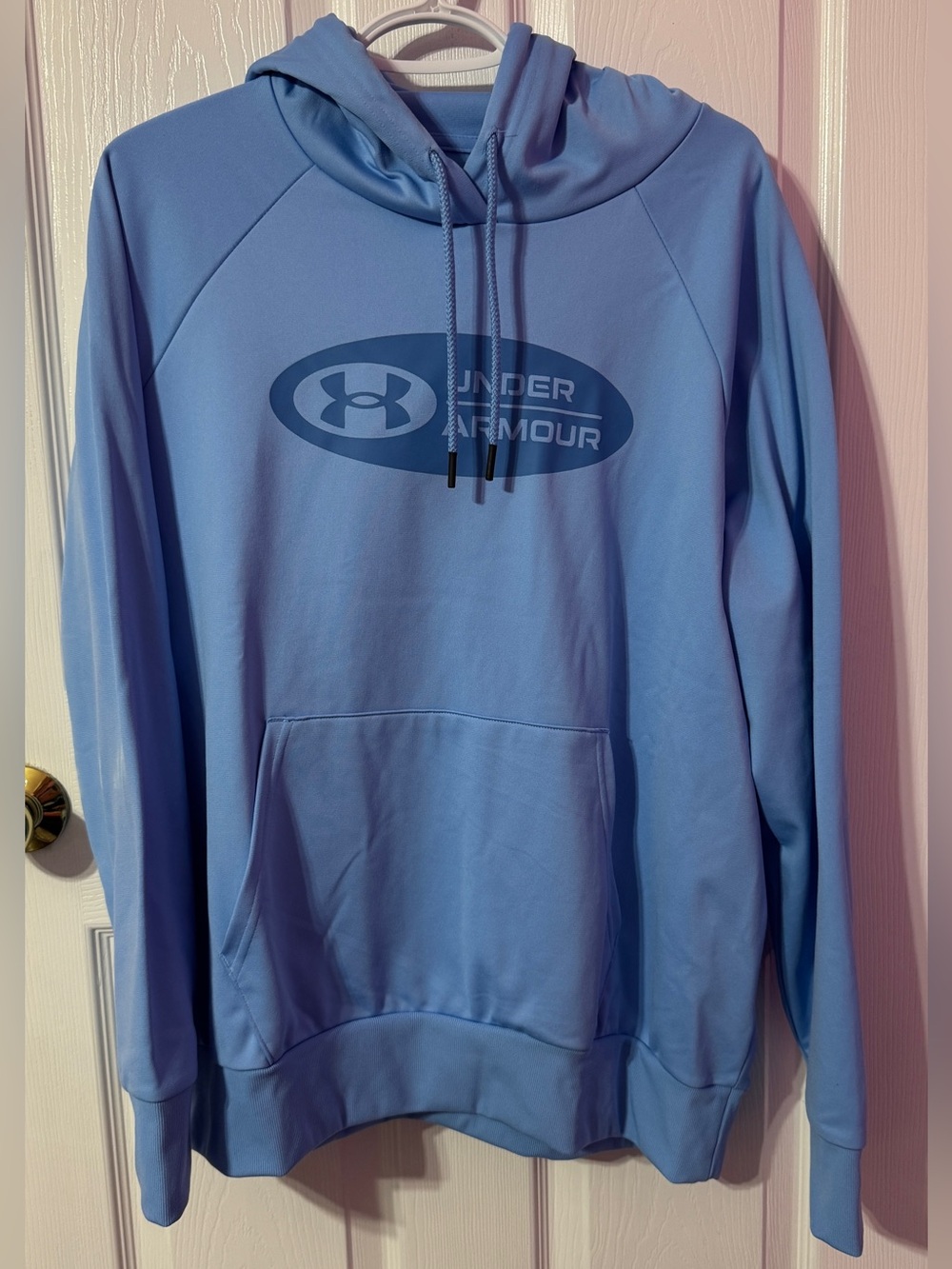 Under Armour Women’s Sky Blue Pullover Hoodie with Logo